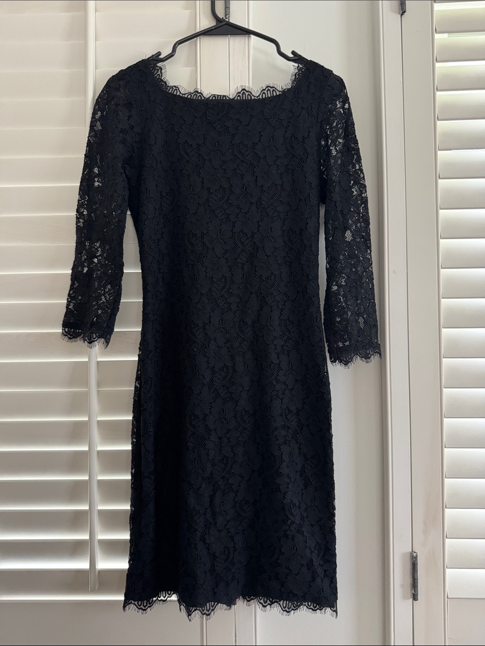 Diane Von Furstenberg Black Lace Midi Dress